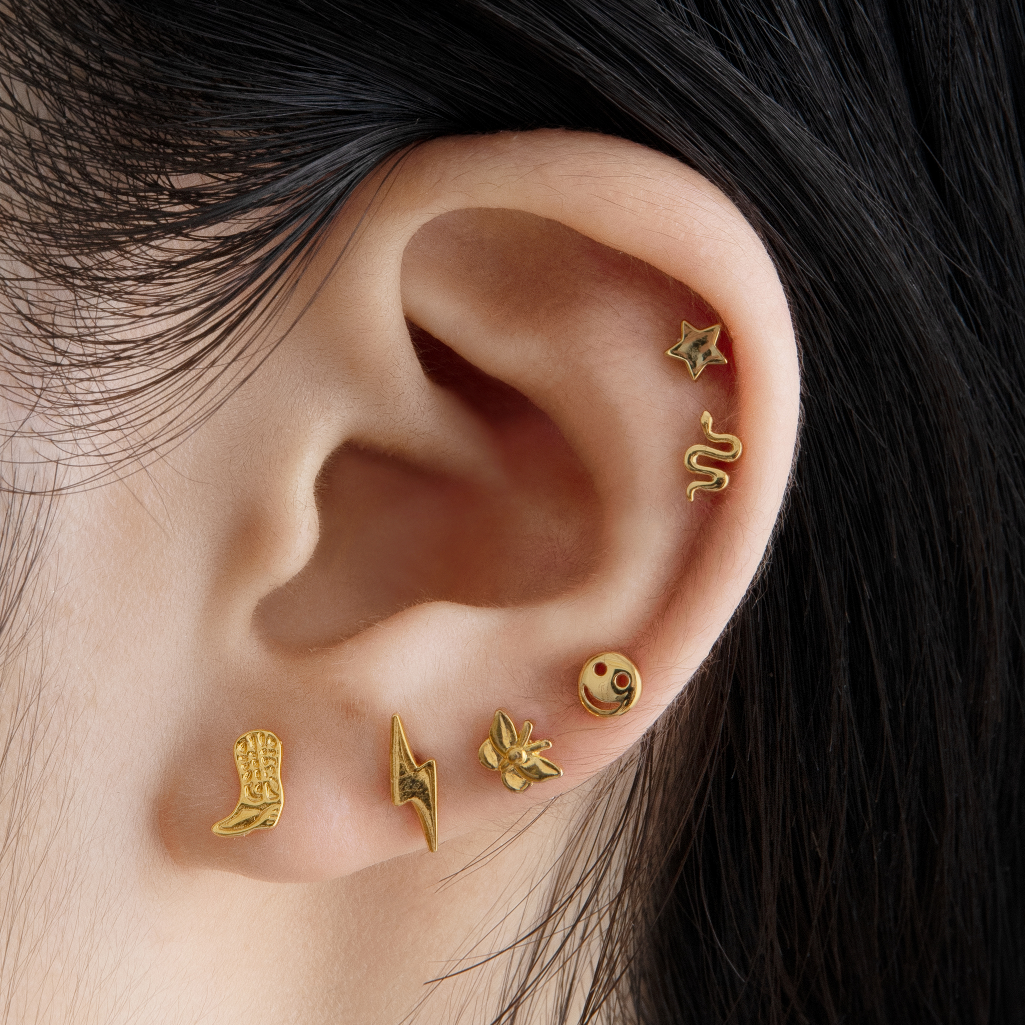 4mm Round Bezel Stud Earrings 10K Solid Gold